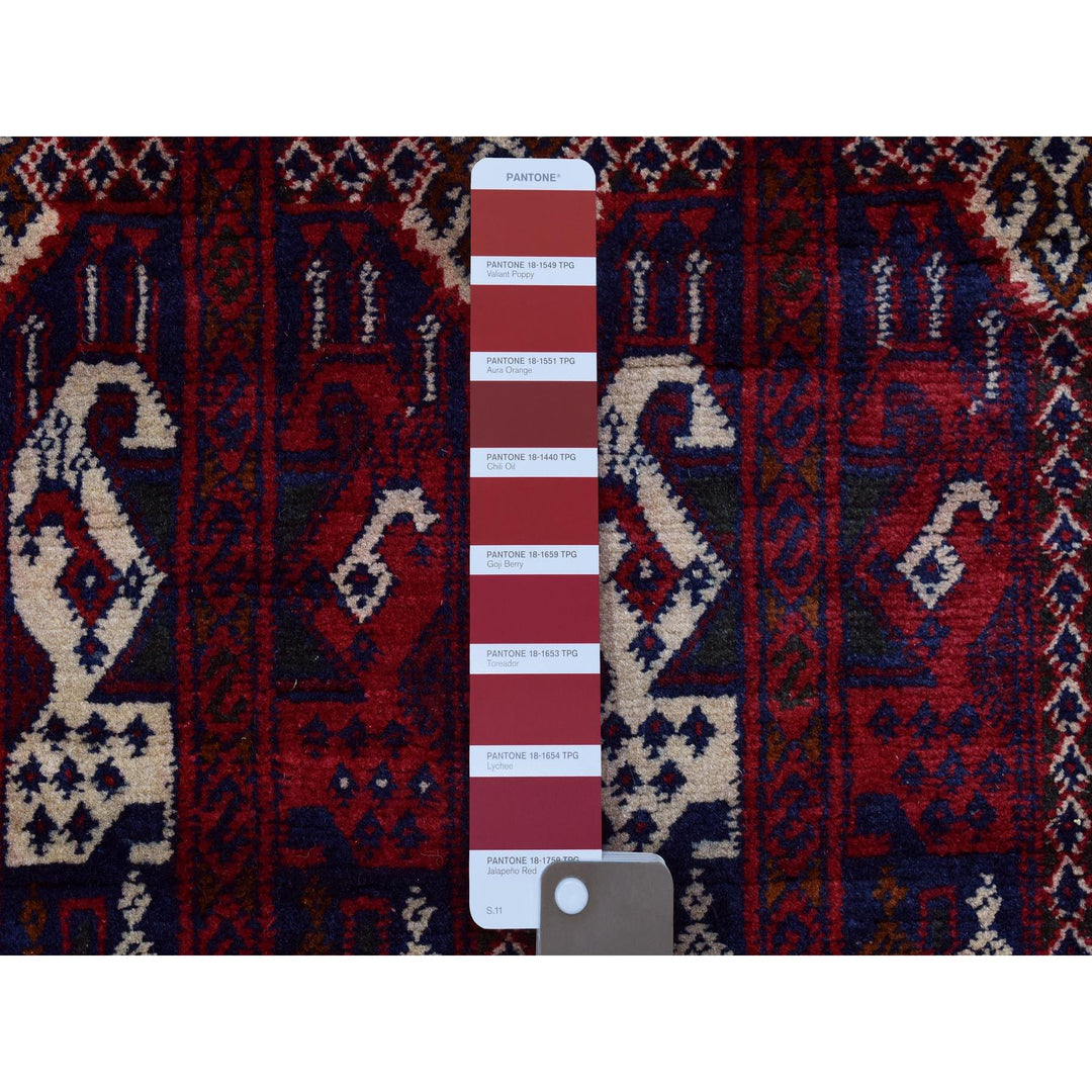 3'0" x 12'5" New Hand Knotted Red Wool Runner Oriental Rug - MOA10272340