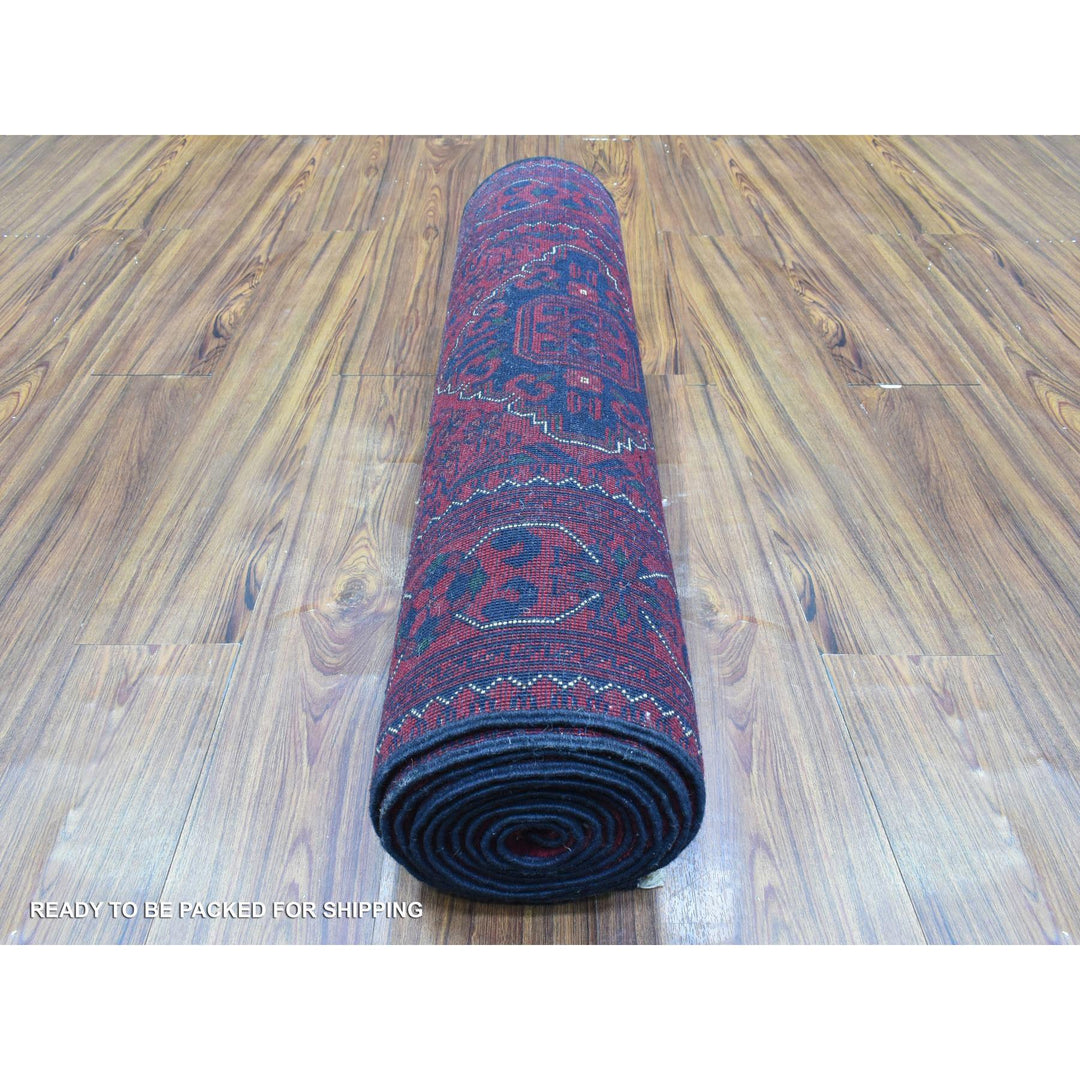 2'10" x 13'0" New Hand Knotted Red Wool Runner Oriental Rug - MOA10272346