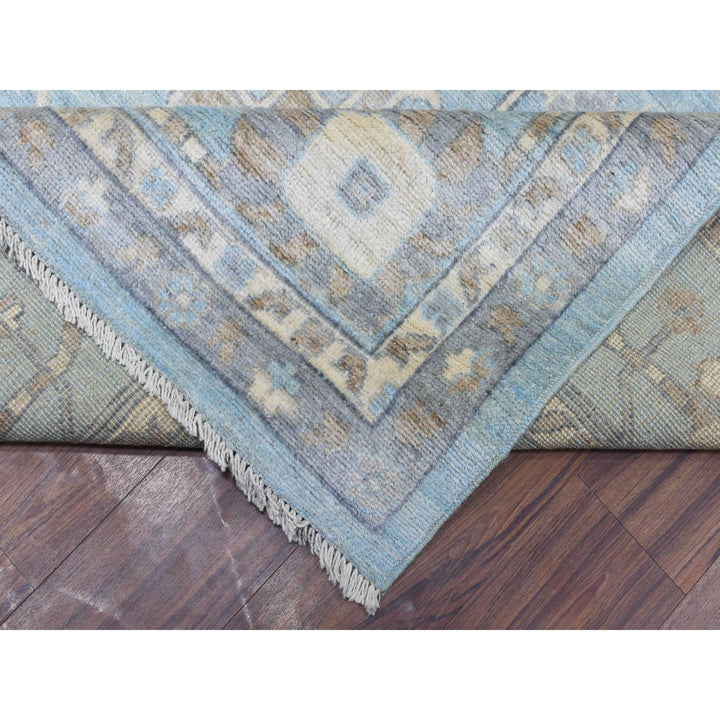 9'2" x 12'0" New Hand Knotted Blue Wool Rectangle Oriental Rug - MOA10272362