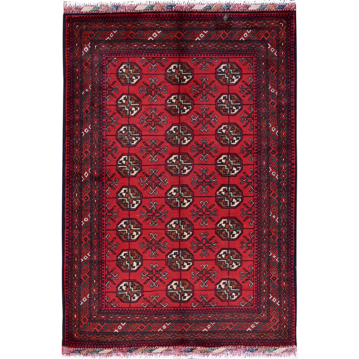 2'8" x 3'9" New Hand Knotted Red Wool Rectangle Oriental Rug - MOA102723