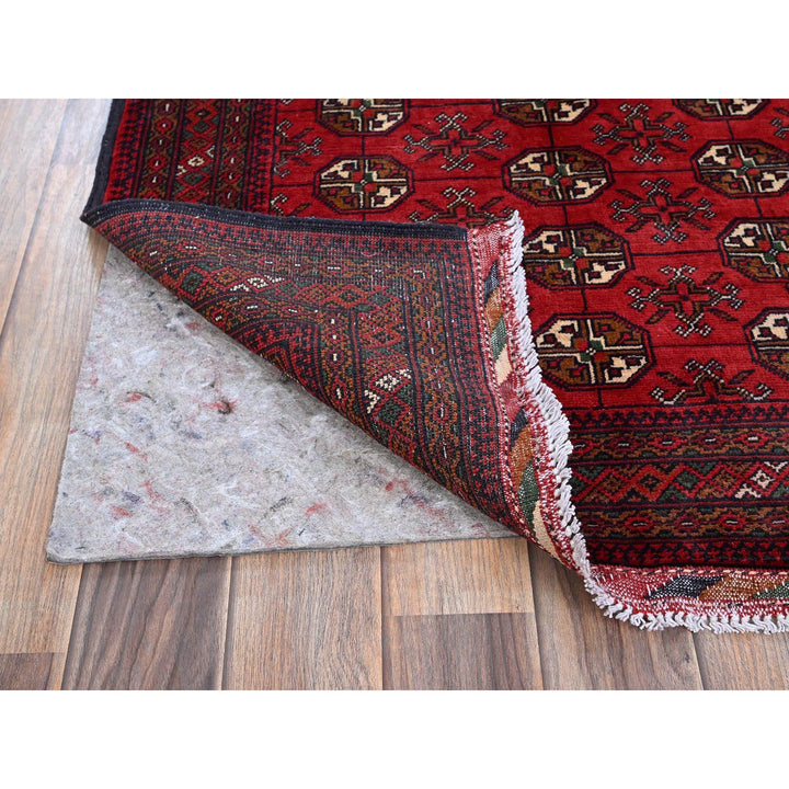 2'8" x 3'9" New Hand Knotted Red Wool Rectangle Oriental Rug - MOA102723