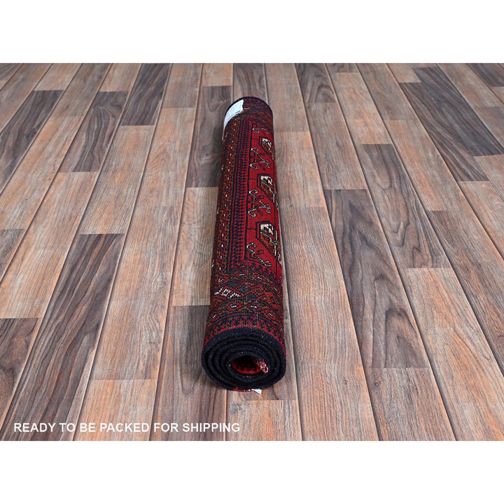 2'8" x 3'9" New Hand Knotted Red Wool Rectangle Oriental Rug - MOA102723
