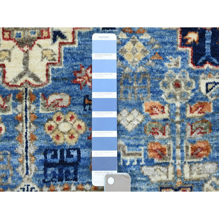 4'0" x 5'10" New Hand Knotted Blue Wool Rectangle Oriental Rug - MOA10272415