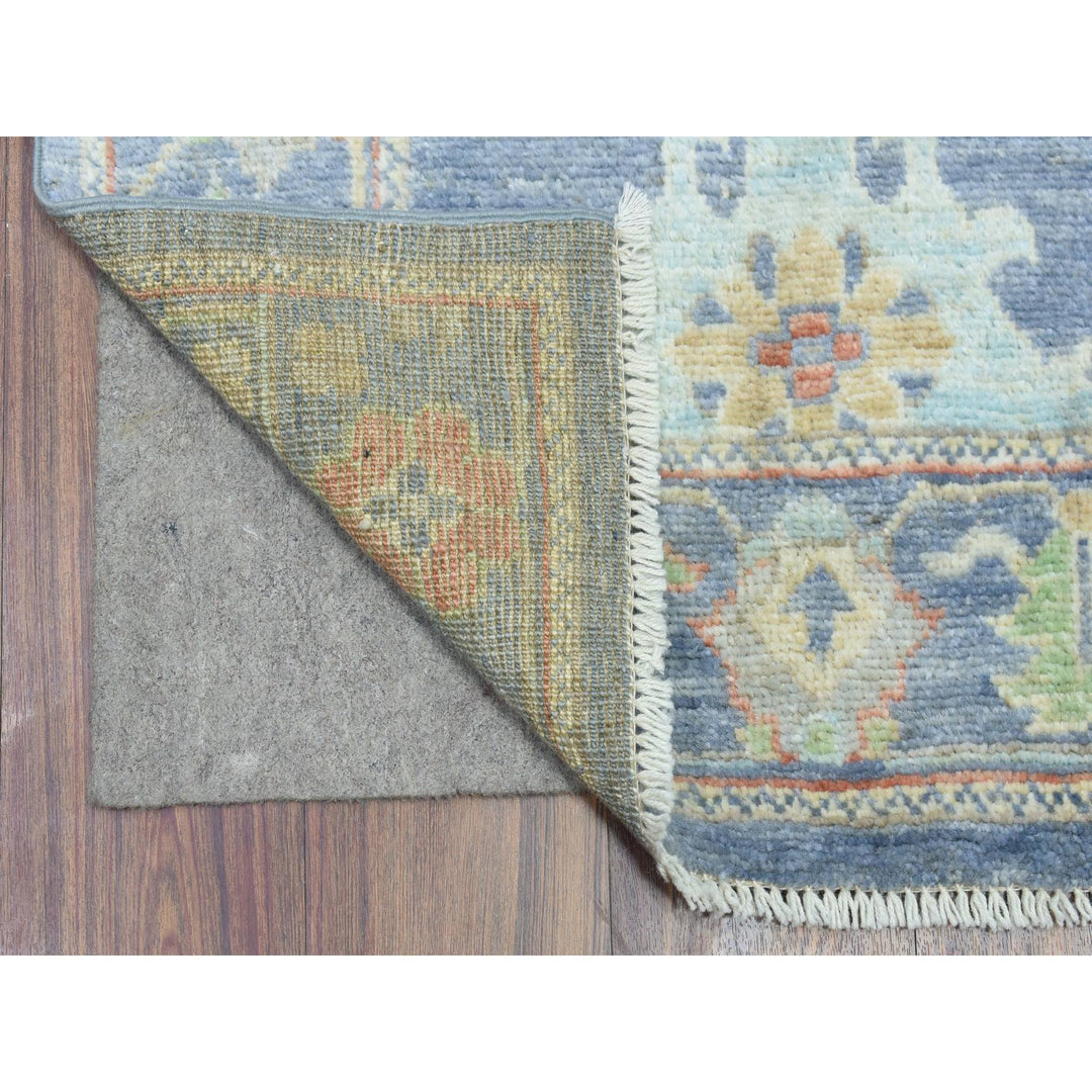 2'7" x 15'10" New Hand Knotted Blue Wool Runner Oriental Rug - MOA10272420