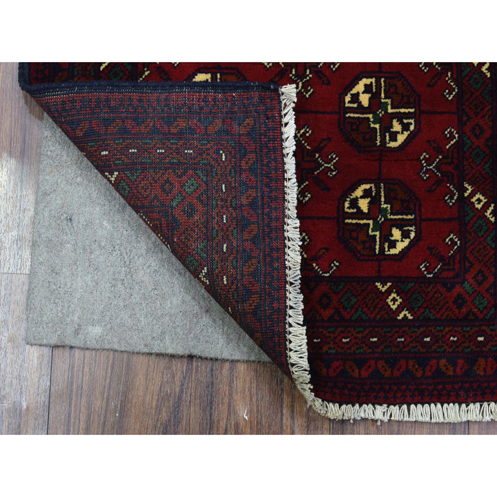 2'0" x 3'0" New Hand Knotted Red Cotton Rectangle Oriental Rug - MOA10272479