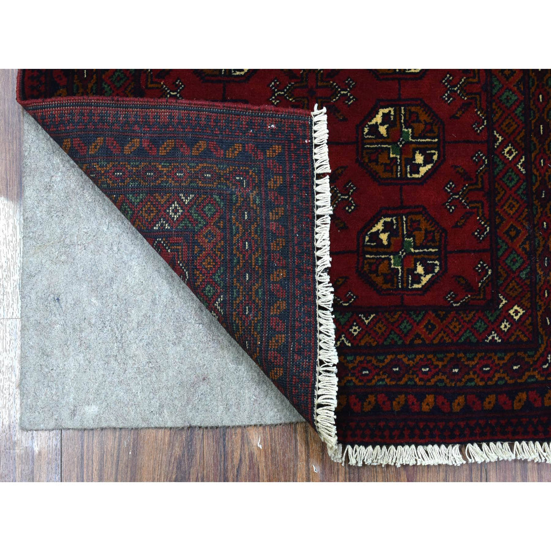 2'1" x 3'0" New Hand Knotted Red Wool Rectangle Oriental Rug - MOA10272480