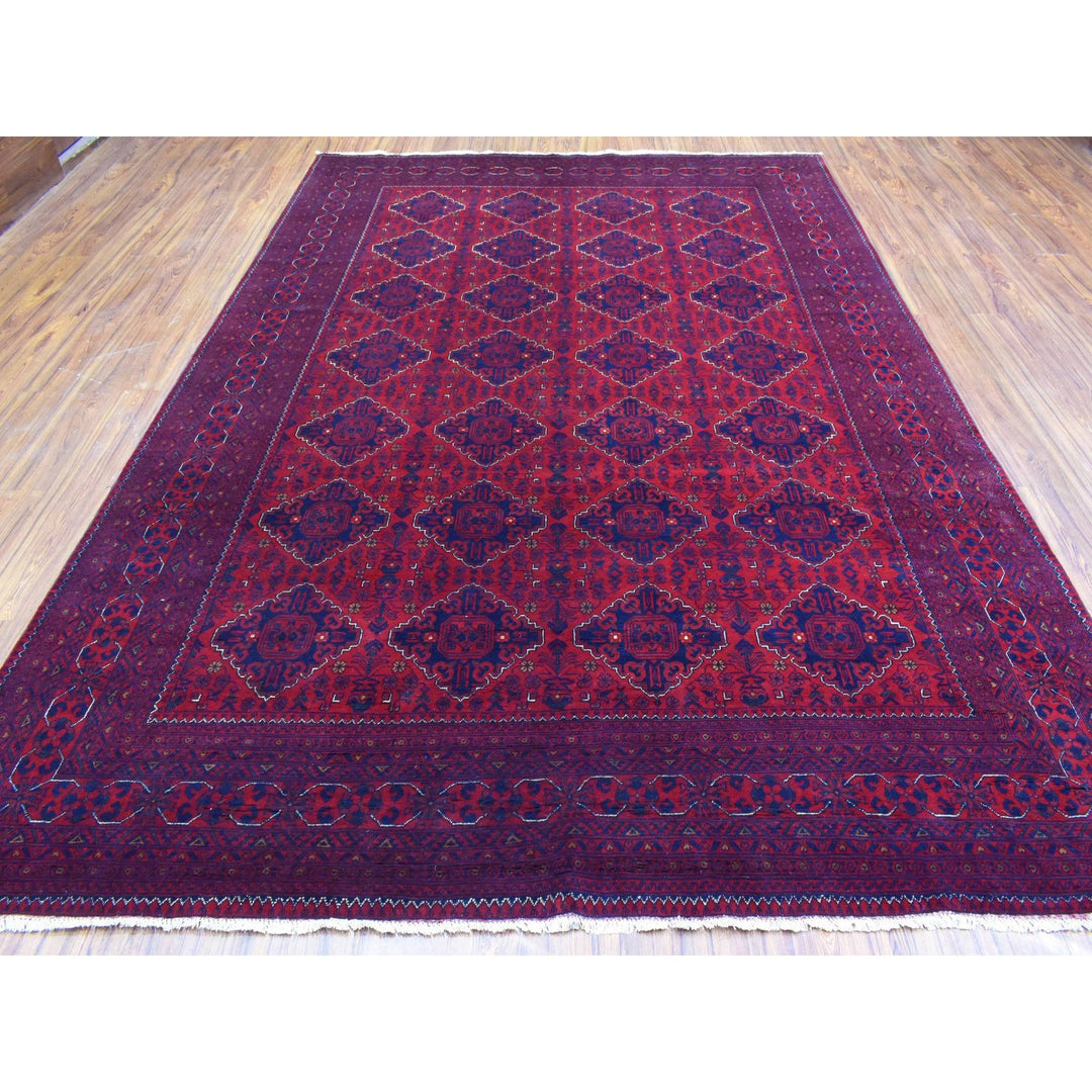 8'2" x 11'6" New Hand Knotted Red Wool Rectangle Oriental Rug - MOA10272483