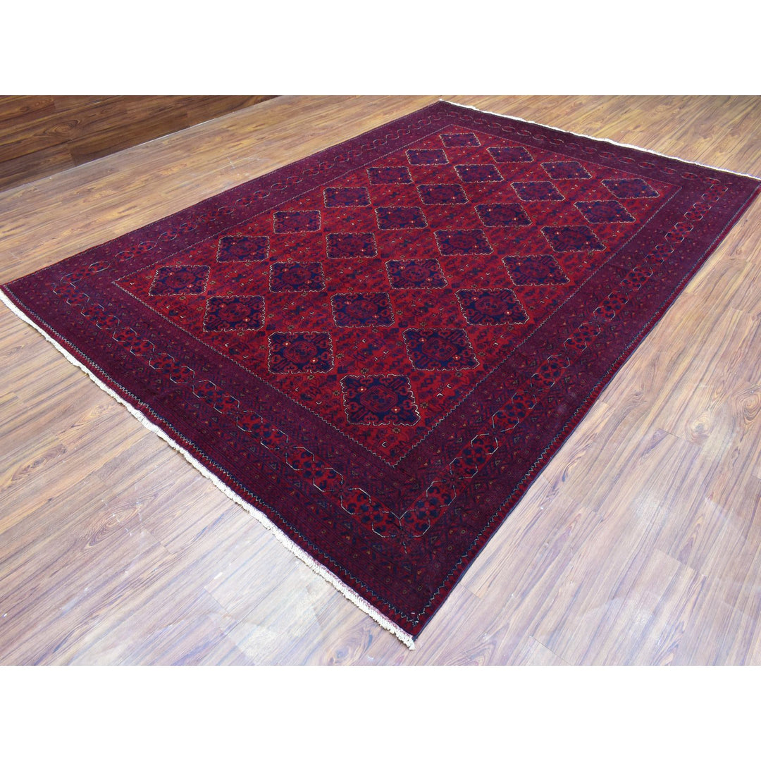 8'2" x 11'6" New Hand Knotted Red Wool Rectangle Oriental Rug - MOA10272483