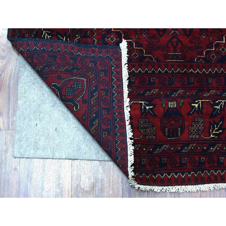 4'9" x 6'6" New Hand Knotted Red Wool Rectangle Oriental Rug - MOA10272491