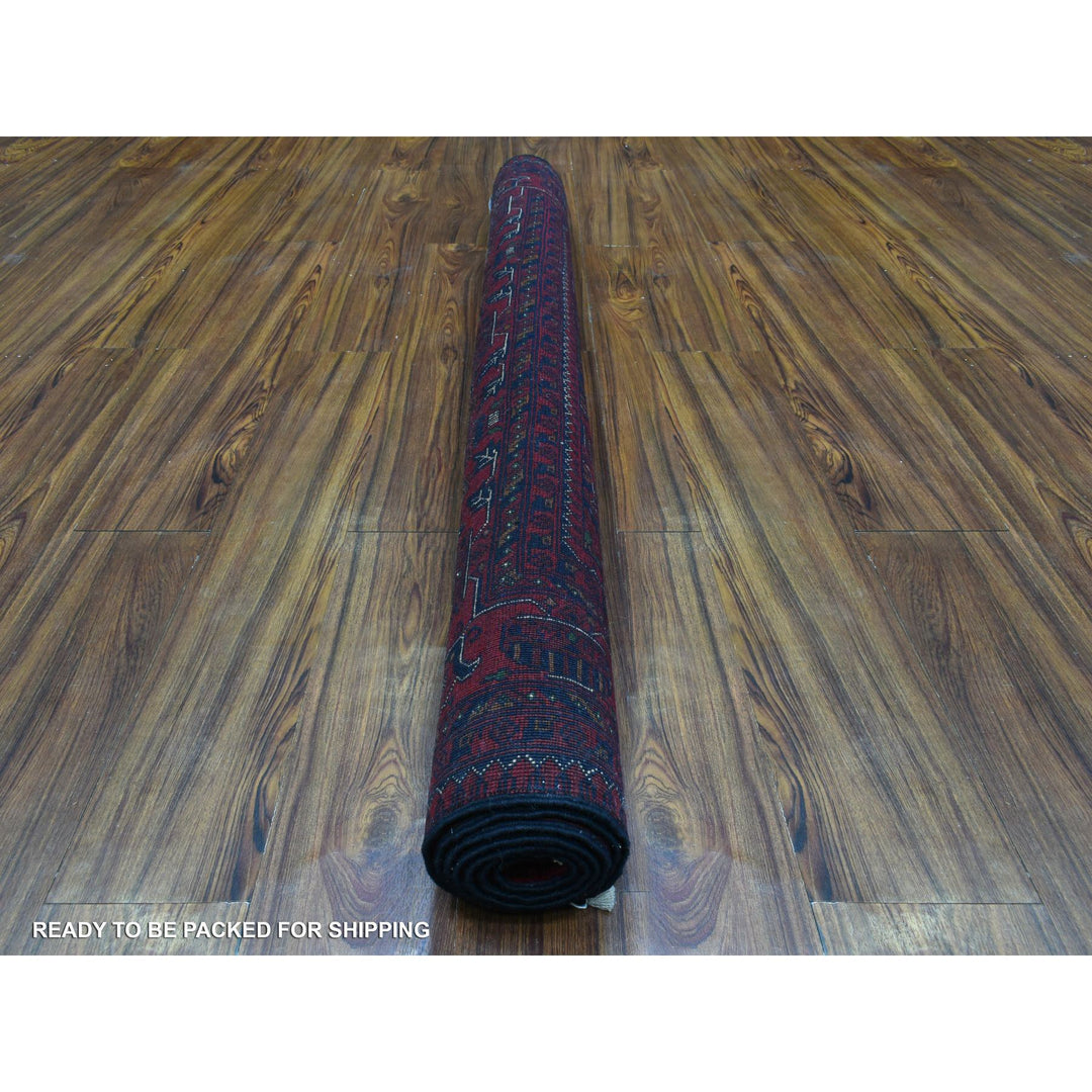 4'9" x 6'6" New Hand Knotted Red Wool Rectangle Oriental Rug - MOA10272491