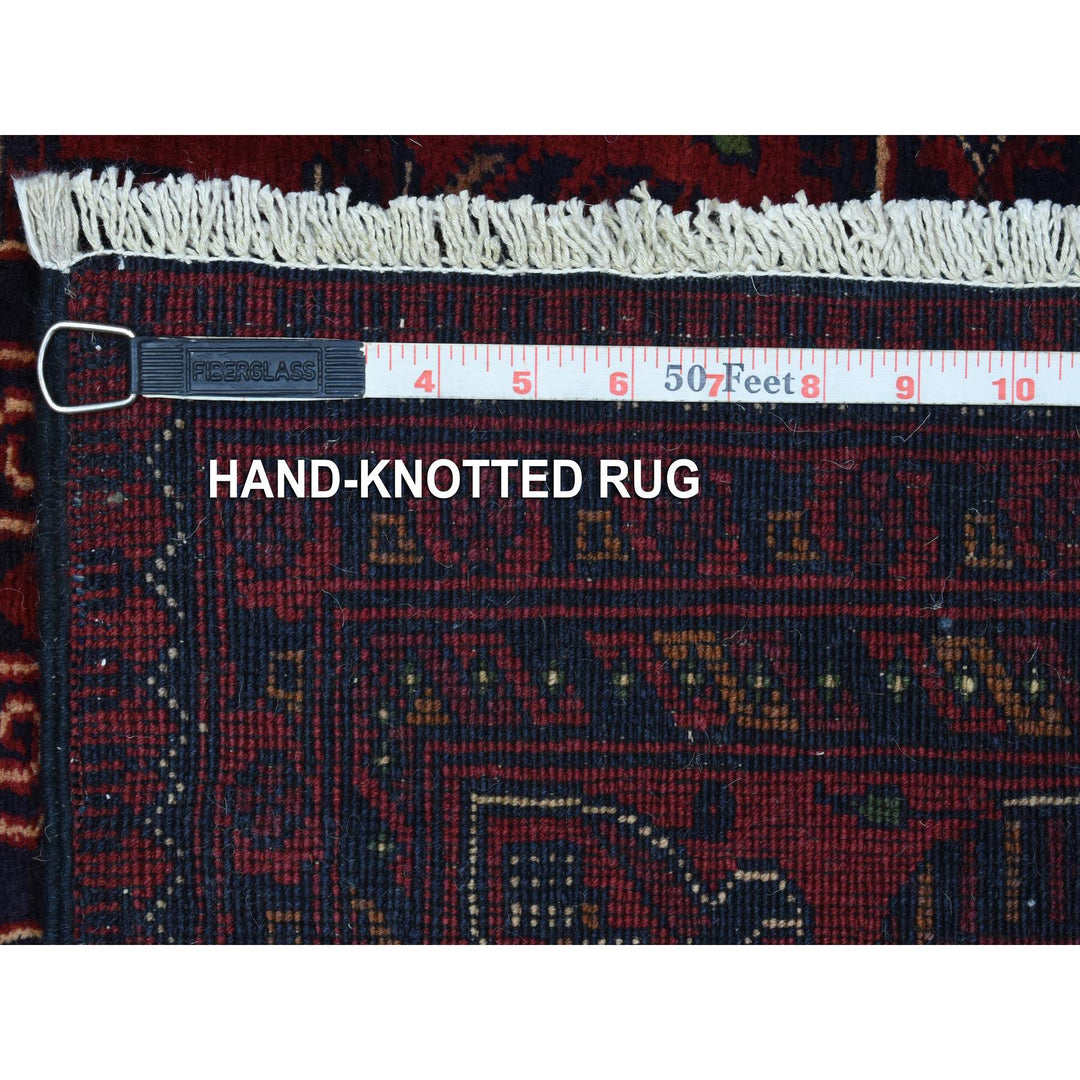 4'9" x 6'6" New Hand Knotted Red Wool Rectangle Oriental Rug - MOA10272491