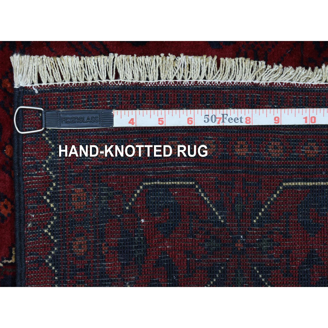 3'0" x 9'10" New Hand Knotted Red Wool Rectangle Oriental Rug - MOA10272495