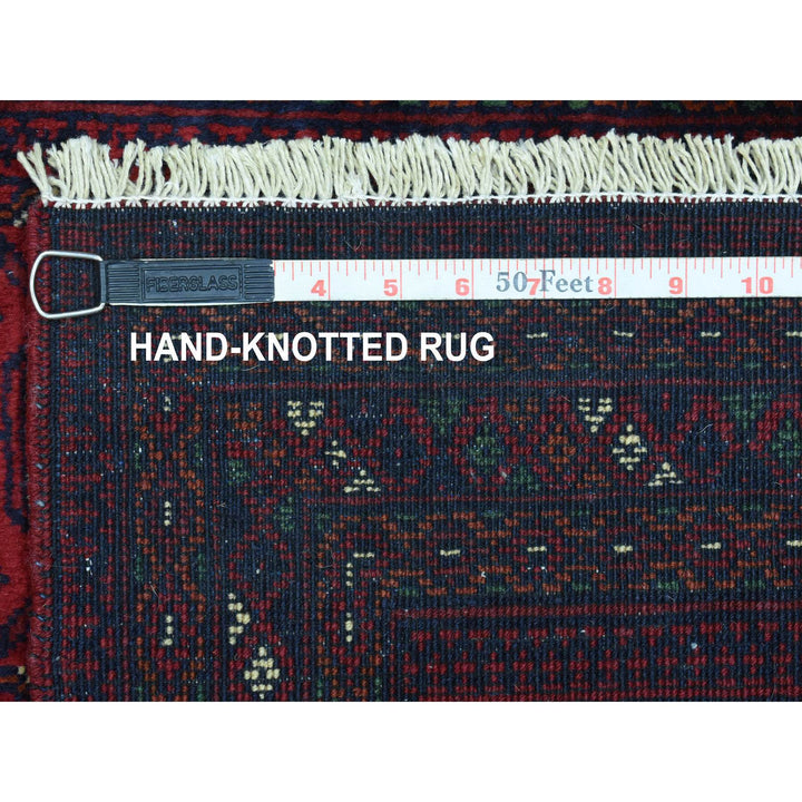 2'7" x 3'10" New Hand Knotted Red Cotton Rectangle Oriental Rug - MOA10272496