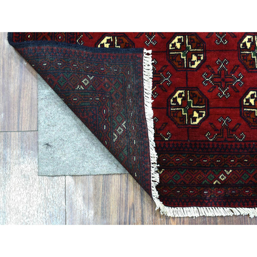 2'8" x 4'0" New Hand Knotted Red Cotton Rectangle Oriental Rug - MOA10272498