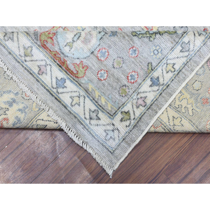 8'10" x 12'5" New Hand Knotted Grey Wool Rectangle Oriental Rug - MOA10272513