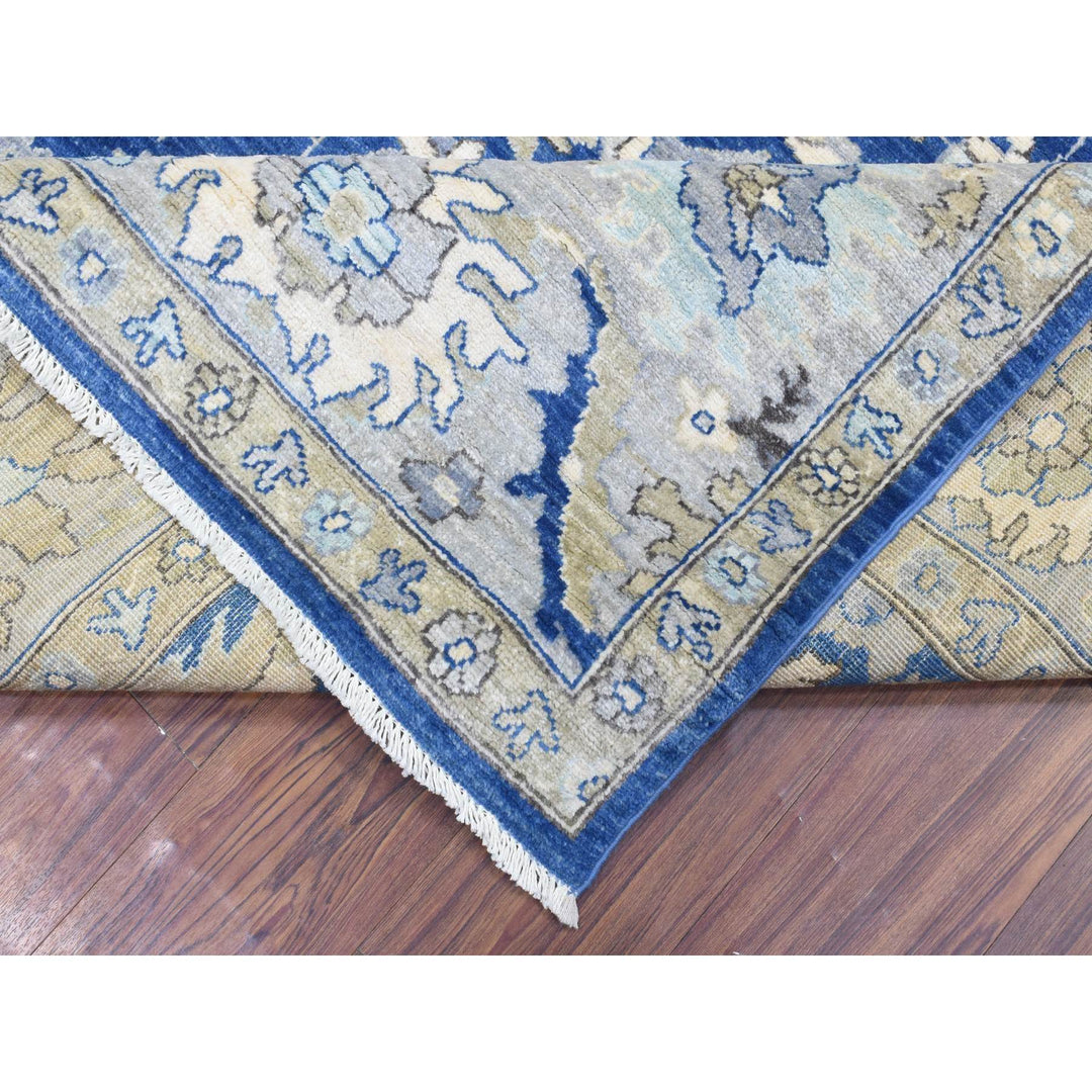 8'3" x 10'0" New Hand Knotted Blue Wool Rectangle Oriental Rug - MOA10272533