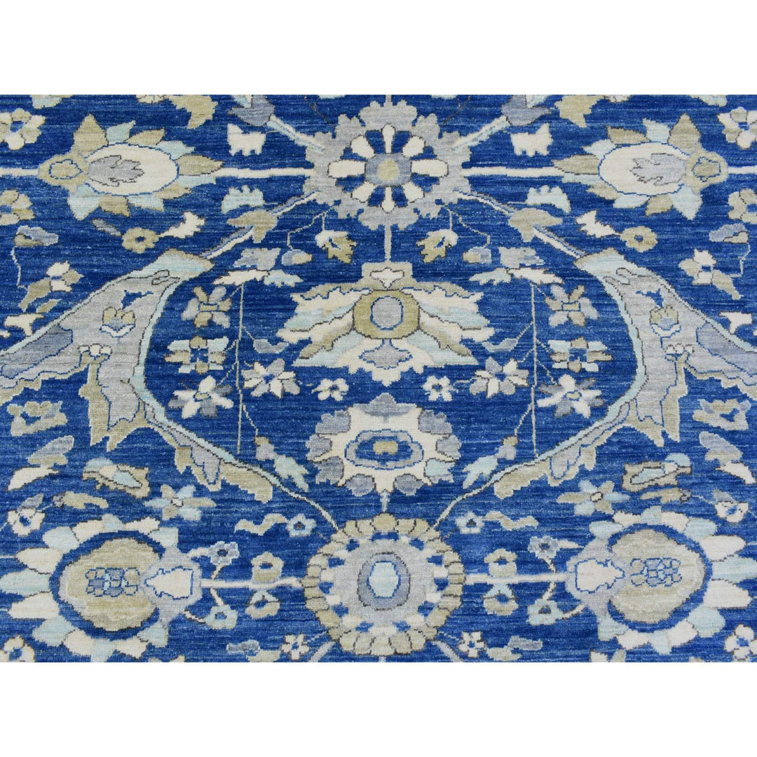 8'3" x 10'0" New Hand Knotted Blue Wool Rectangle Oriental Rug - MOA10272533