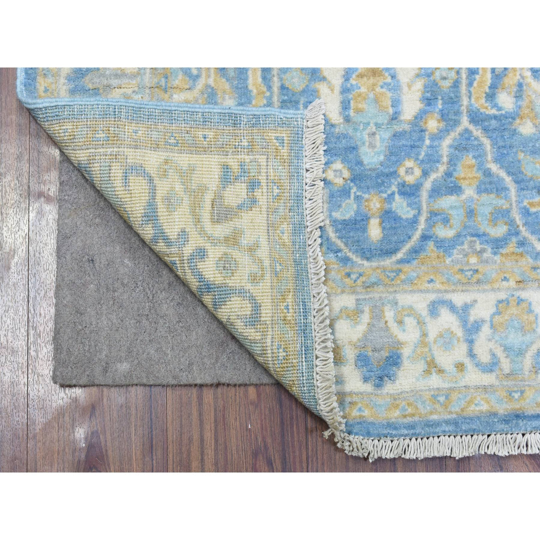 2'7" x 7'7" New Hand Knotted Blue Wool Runner Oriental Rug - MOA10272538