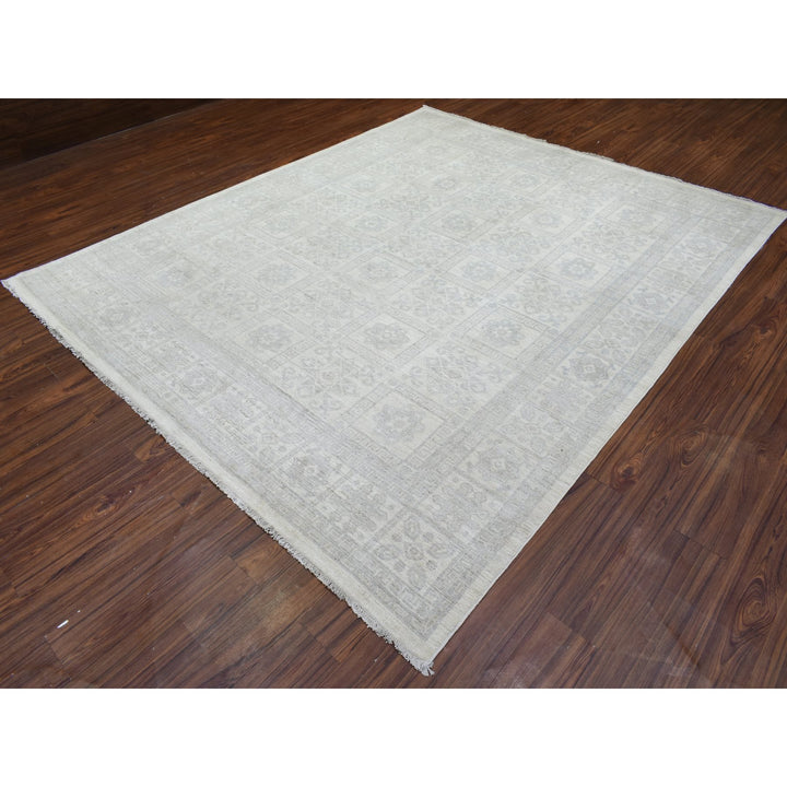 8'2" x 9'10" New Hand Knotted Ivory Wool Rectangle Oriental Rug - MOA10272579