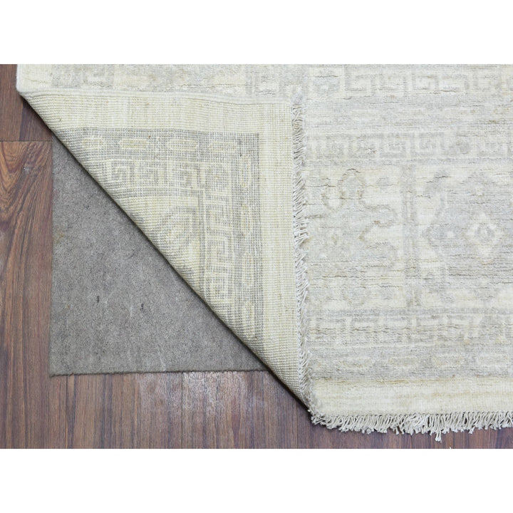 8'2" x 9'10" New Hand Knotted Ivory Wool Rectangle Oriental Rug - MOA10272579