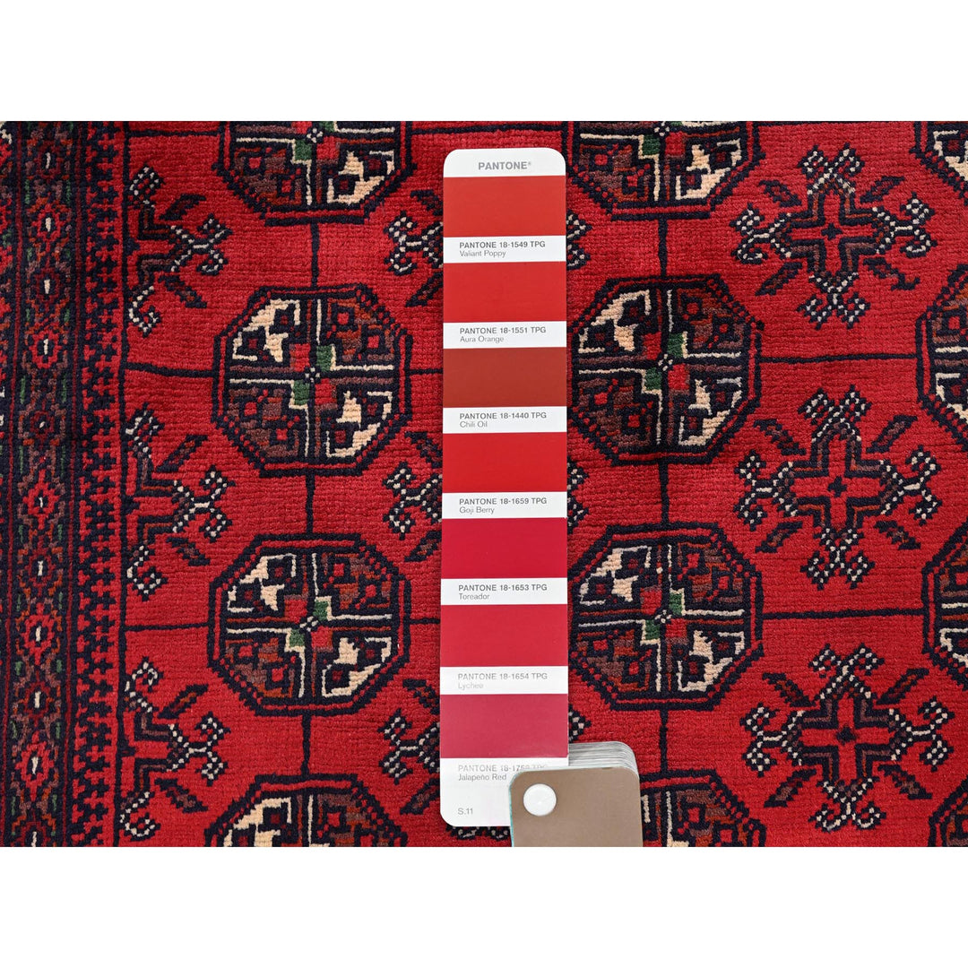 2'8" x 4'1" New Hand Knotted Red Wool Rectangle Oriental Rug - MOA102725