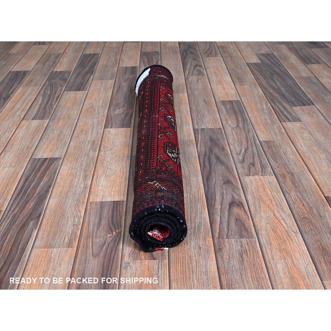 2'8" x 4'1" New Hand Knotted Red Wool Rectangle Oriental Rug - MOA102725
