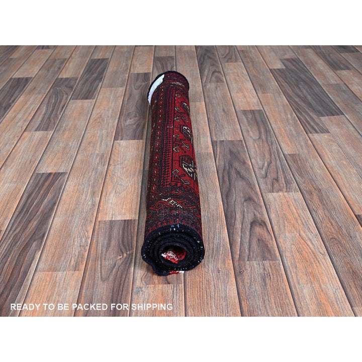 2'8" x 4'1" New Hand Knotted Red Wool Rectangle Oriental Rug - MOA102725