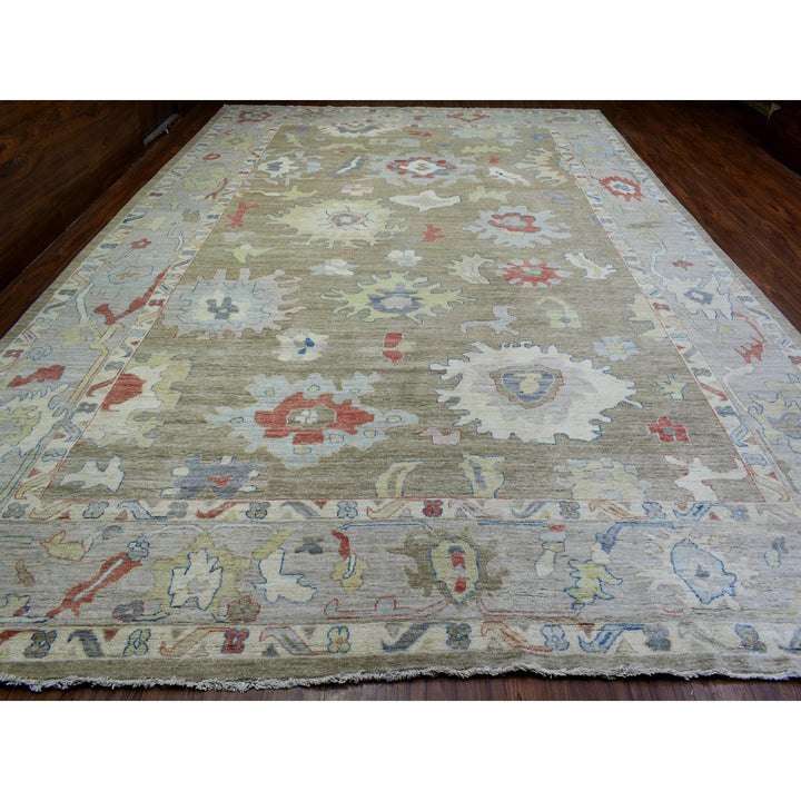 12'0" x 17'6" New Hand Knotted Brown Wool Rectangle Oriental Rug - MOA10272646