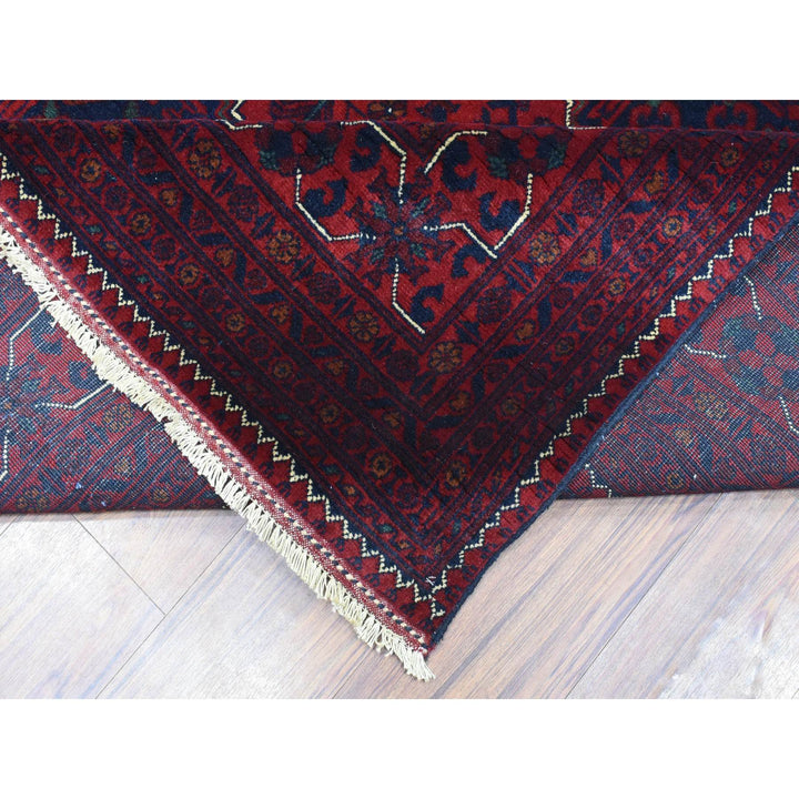 9'8" x 13'0" New Hand Knotted Red Wool Rectangle Oriental Rug - MOA10272661