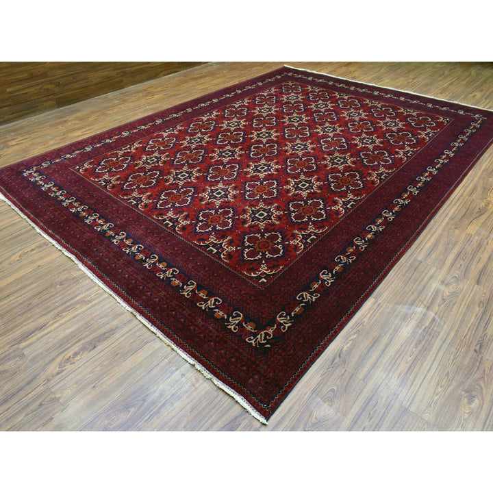 10'0" x 13'8" New Hand Knotted Red Wool Rectangle Oriental Rug - MOA10272662