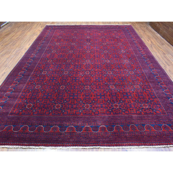 9'8" x 13'1" New Hand Knotted Red Wool Rectangle Oriental Rug - MOA10272668