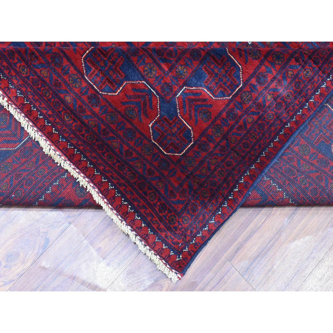 9'8" x 13'1" New Hand Knotted Red Wool Rectangle Oriental Rug - MOA10272668