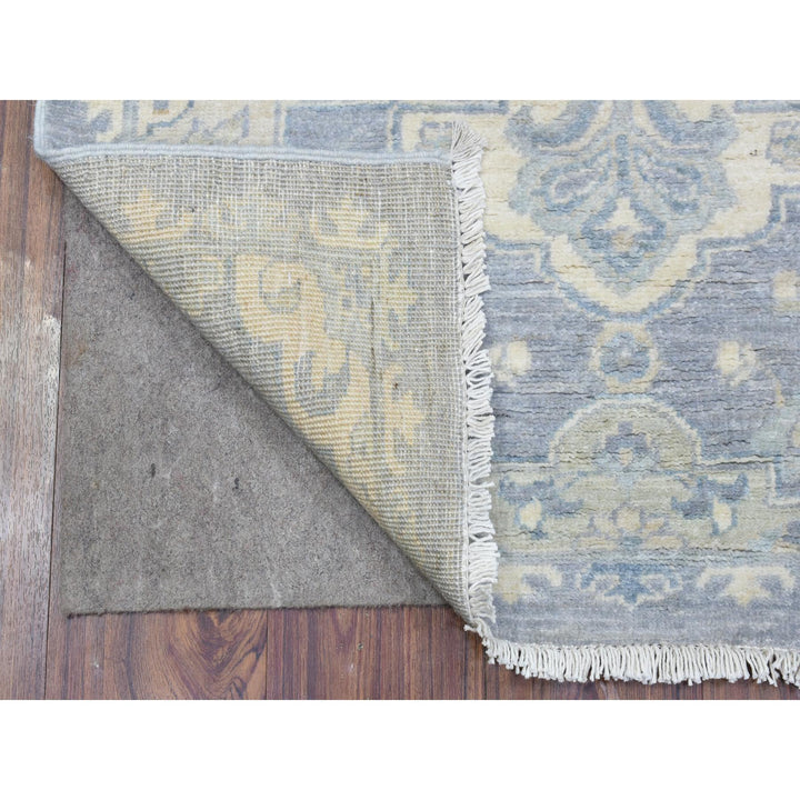 2'8" x 7'7" New Hand Knotted Grey Wool Rectangle Oriental Rug - MOA10272687