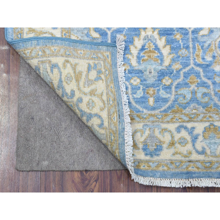 2'7" x 5'8" New Hand Knotted Blue Wool Runner Oriental Rug - MOA10272688