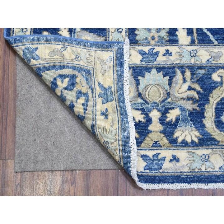 8'0" x 10'0" New Hand Knotted Blue Wool Rectangle Oriental Rug - MOA10272689