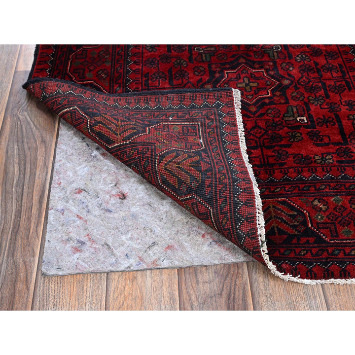 2'8" x 3'11" New Hand Knotted Red Wool Rectangle Oriental Rug - MOA102726
