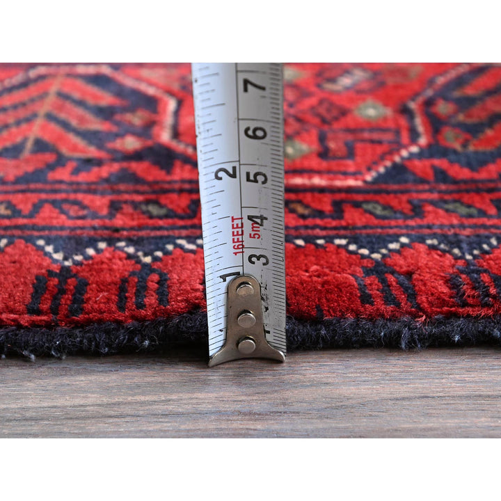 2'8" x 3'11" New Hand Knotted Red Wool Rectangle Oriental Rug - MOA102726