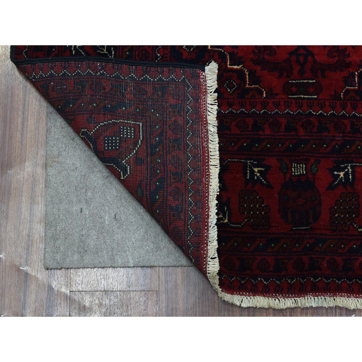 4'10" x 6'7" New Hand Knotted Red Wool Rectangle Oriental Rug - MOA10272777