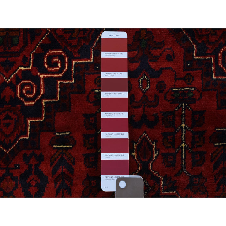 4'10" x 6'7" New Hand Knotted Red Wool Rectangle Oriental Rug - MOA10272777