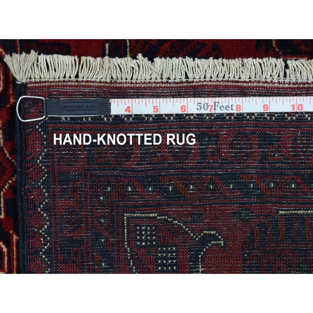 4'10" x 6'7" New Hand Knotted Red Wool Rectangle Oriental Rug - MOA10272777