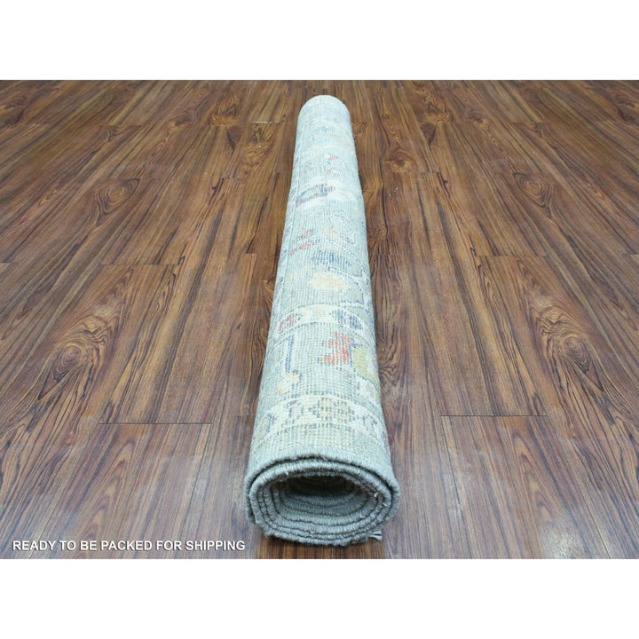 4'4" x 10'0" New Hand Knotted Brown Wool Runner Oriental Rug - MOA10272790