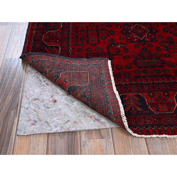 3'4" x 5'0" New Hand Knotted Red Wool Rectangle Oriental Rug - MOA102727