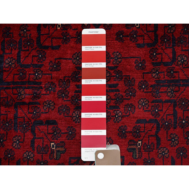 3'4" x 5'0" New Hand Knotted Red Wool Rectangle Oriental Rug - MOA102727