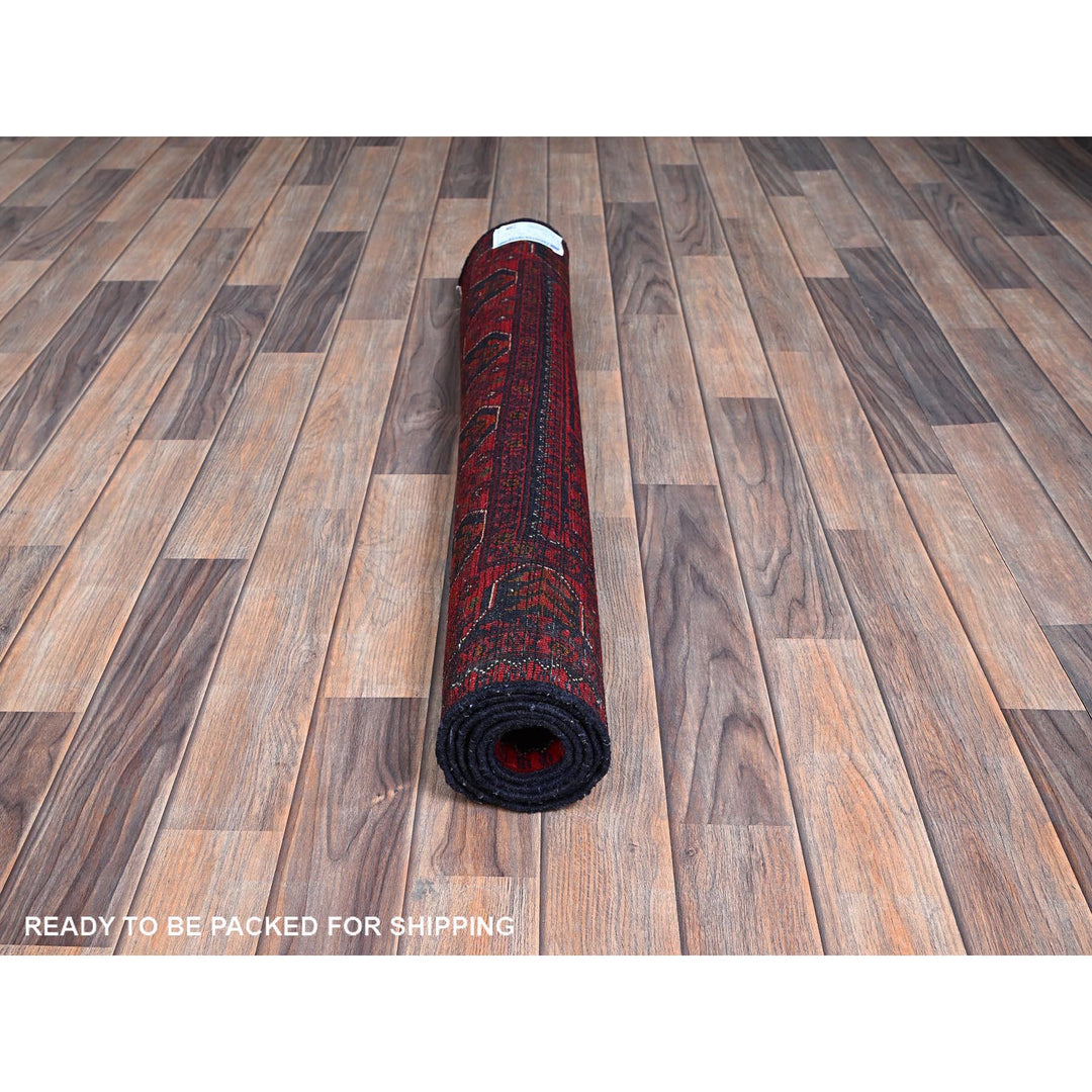 3'4" x 5'0" New Hand Knotted Red Wool Rectangle Oriental Rug - MOA102727