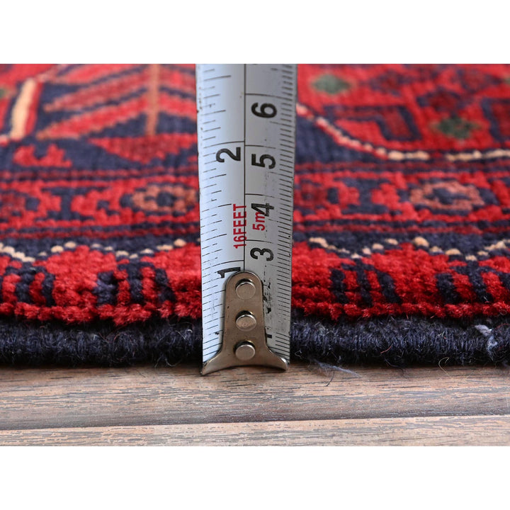 3'4" x 5'0" New Hand Knotted Red Wool Rectangle Oriental Rug - MOA102727