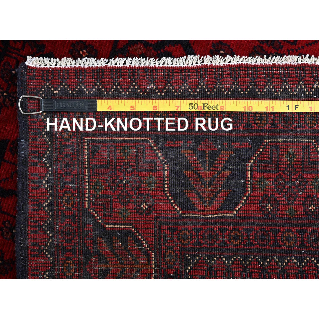 3'4" x 5'0" New Hand Knotted Red Wool Rectangle Oriental Rug - MOA102727