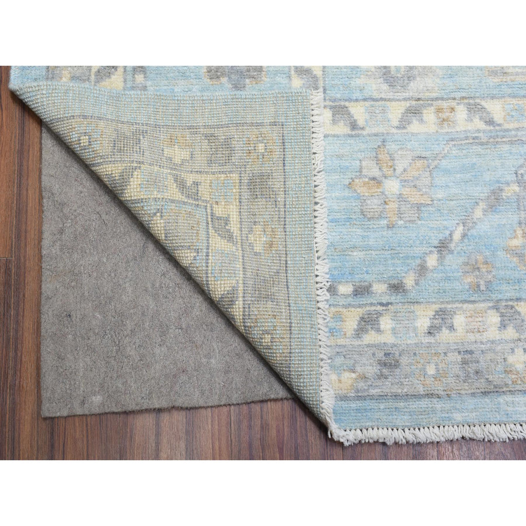 9'1" x 11'10" New Hand Knotted Blue Wool Rectangle Oriental Rug - MOA10272812