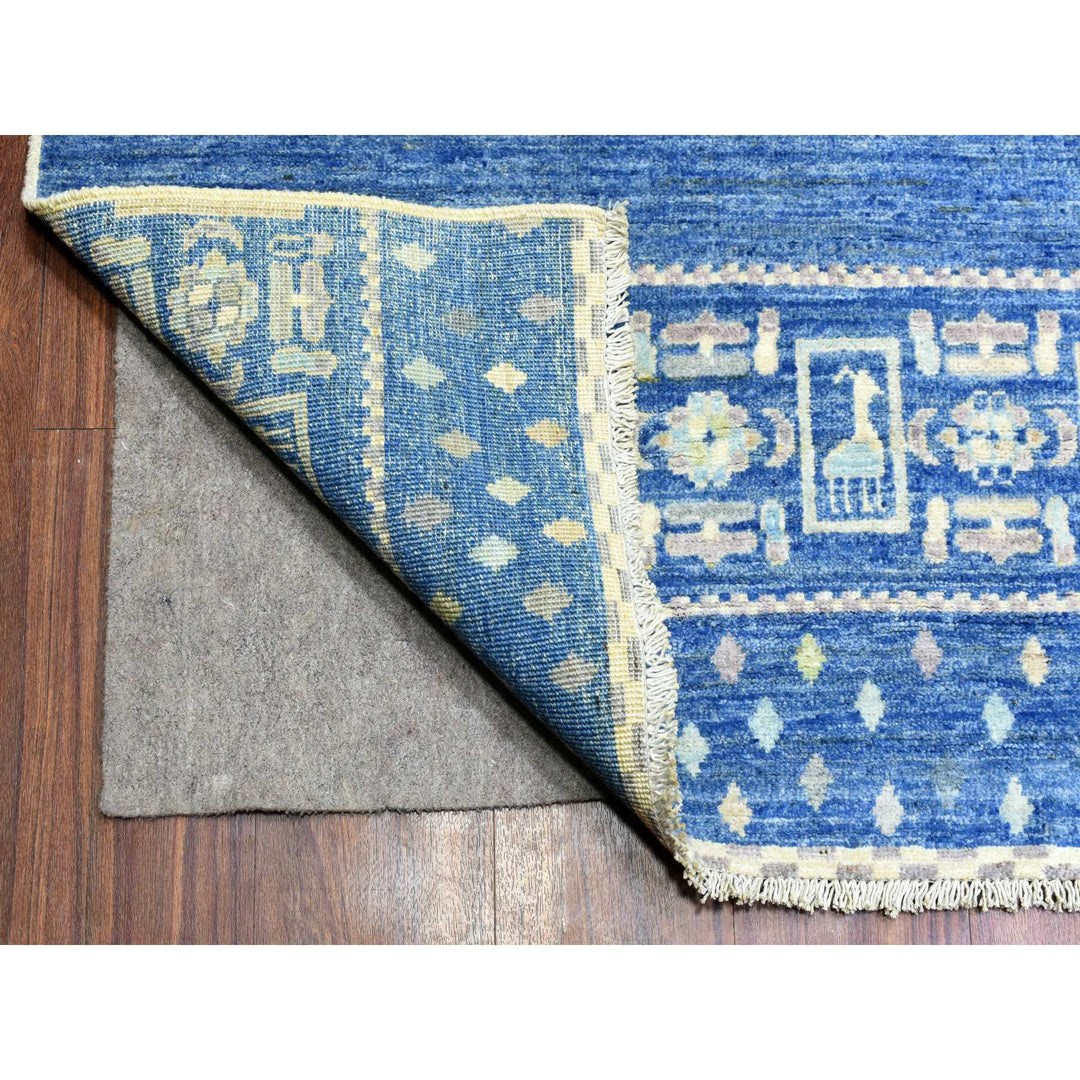 10'2" x 13'7" New Hand Knotted Blue Wool Rectangle Oriental Rug - MOA10272821