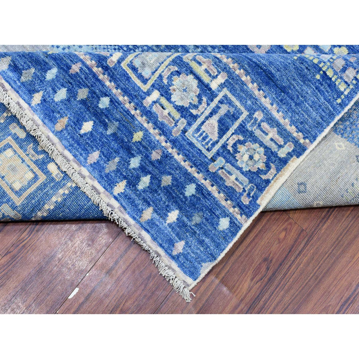 10'2" x 13'7" New Hand Knotted Blue Wool Rectangle Oriental Rug - MOA10272821