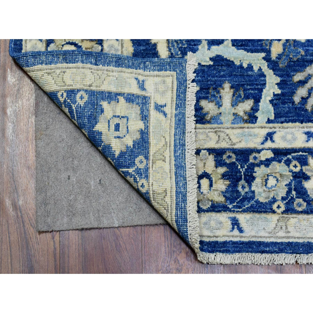 4'0" x 11'8" New Hand Knotted Blue Wool Runner Oriental Rug - MOA10272827